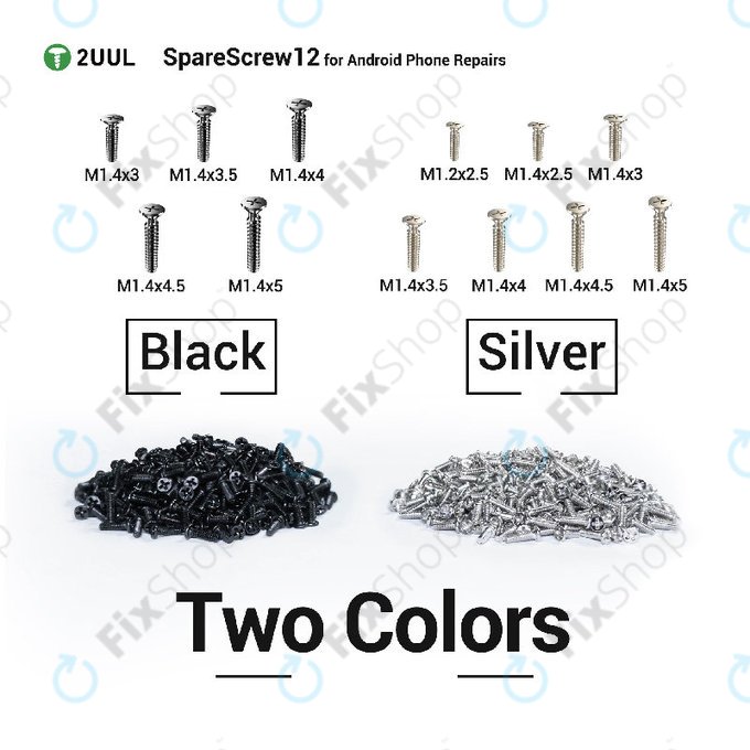 Phillips Screw Set, Android Repair, 2UUL SC12, 1200pcs/Pack