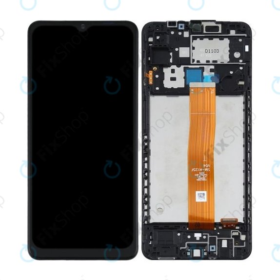 Samsung Galaxy A12 A125F - LCD Display + Touch Screen + Frame (Black) TFT