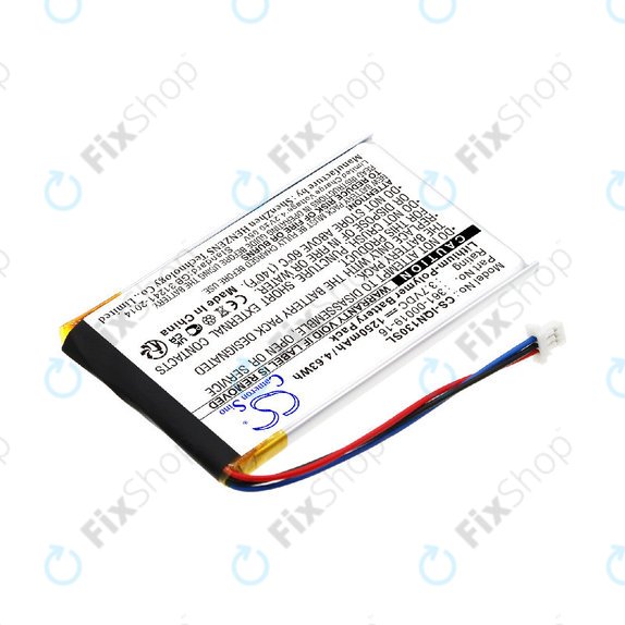 Battery for Garmin Nüvi 1300, 1350, 1370, 1390, 1490, 1250mAh, Li-Pol, 3.7V, 361-00019-16, HQ
