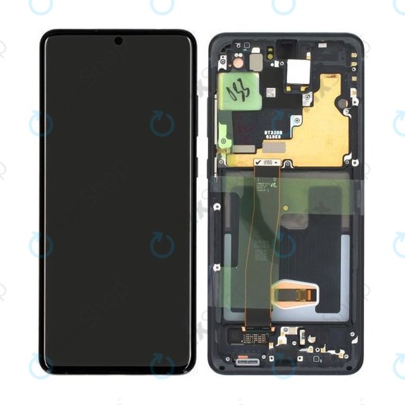 Samsung Galaxy S20 Ultra G988F - LCD Display + Touch Screen + Frame (Cosmic Black) - GH82-26032A, GH82-26033A Genuine Service Pack