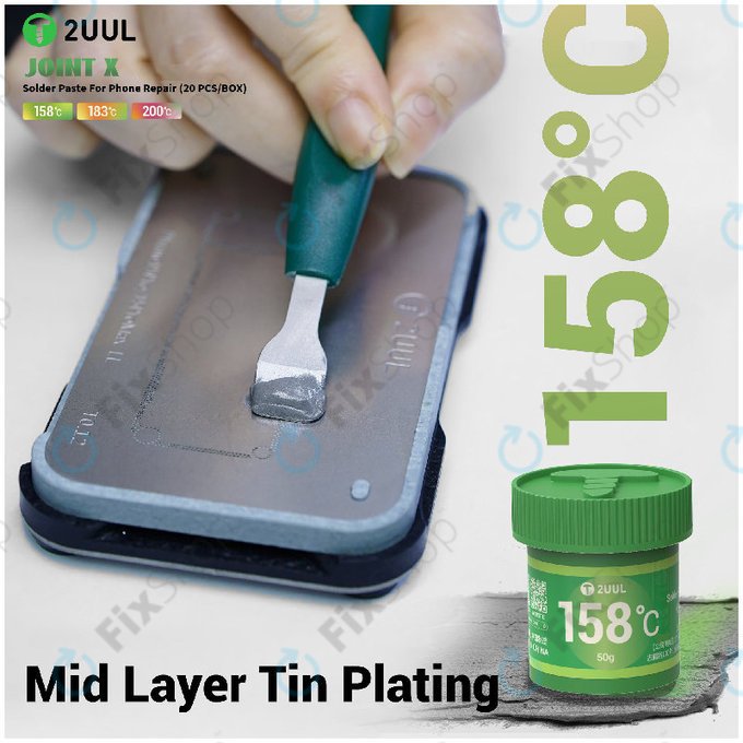 Solder Paste, Low-Temperature, 2UUL FS158, (158C)