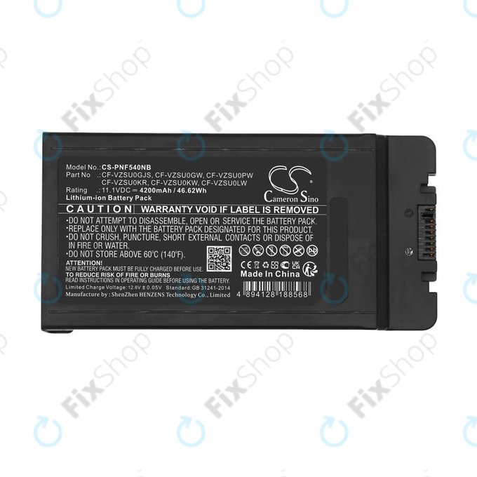 Battery for Panasonic CF-54, 4200mAh, Li-Ion, 11.1V, CF-VZSU0GJS, HQ