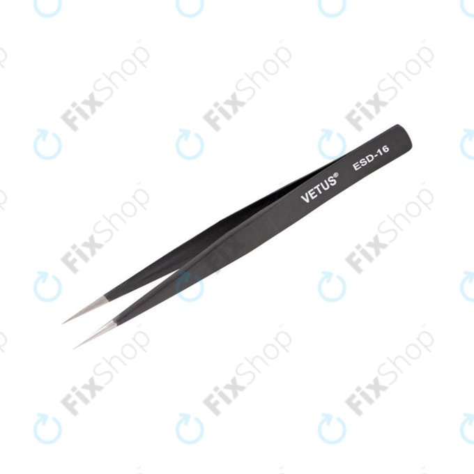 Vetus ESD-16 - Antistatic Metal Tweezer with Straight-Pointed Tip (128mm)