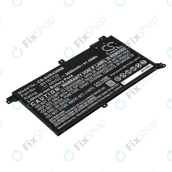 Battery for Asus VivoBook S14, S430FA, 3600mAh, Li-Ion, 11.55V, B31N1732, HQ