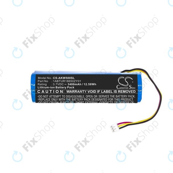 Battery for Akai 5000 Solo, Ewi 5000, 3400mAh, Li-Ion, 3.7V, 1ABTUR18650ZY01, HQ