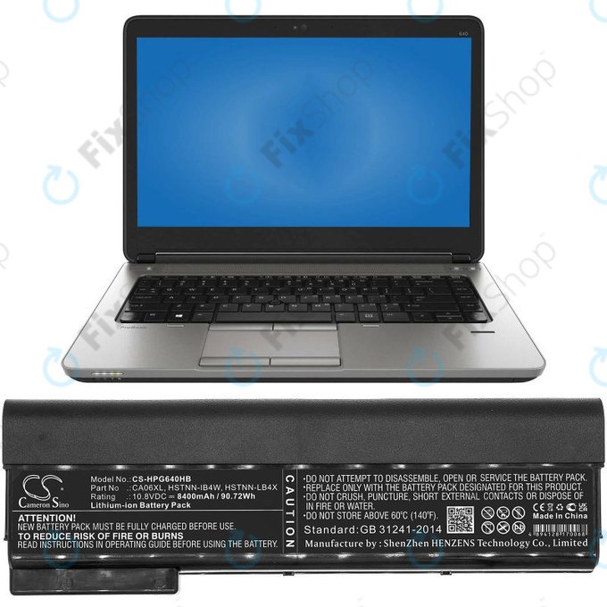 Battery for HP ProBook 640 G1, 650 G1, 655 G1, 645 G1, 8400mAh, Li-Ion, 10.8V, CA06XL, HQ