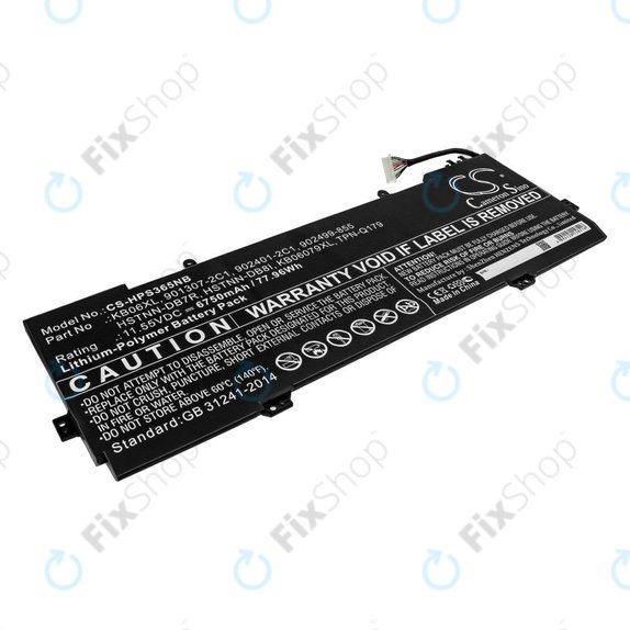 Battery for HP Spectre X360 15, 6750mAh, Li-Pol, 11.55V, KB06XL, HQ