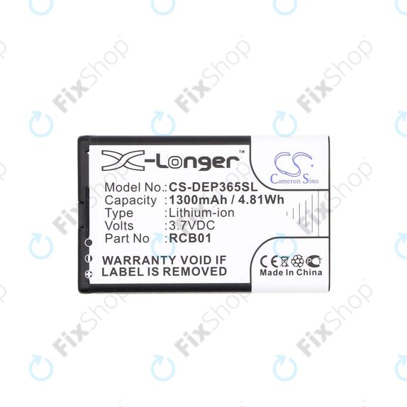 Battery for Doro Primo 365, 1300mAh, Li-Ion, 3.7V, RCB01, HQ