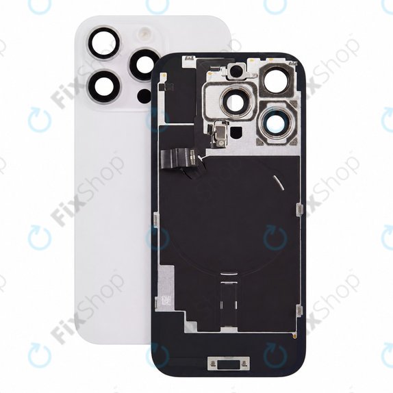 Rear Housing Glass for iPhone 16 Pro, White Titanium, Pulled A
