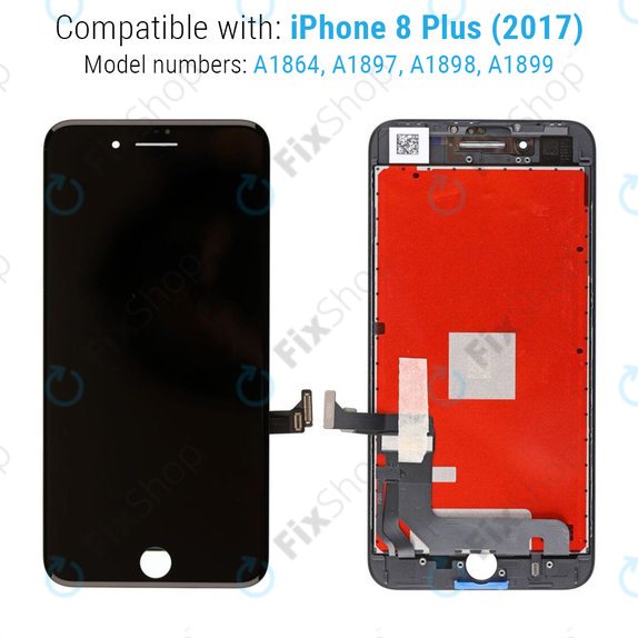 Apple iPhone 8 Plus - LCD Display + Touch Screen + Frame (Black) Refurbished PRO