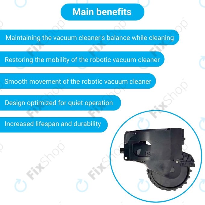 Xiaomi Dreame F9, Mi Robot Vacuum Mop (Mijia 1C), 2 Pro+ (Mijia 1T) - Wheel with Motor (Right) (Black)