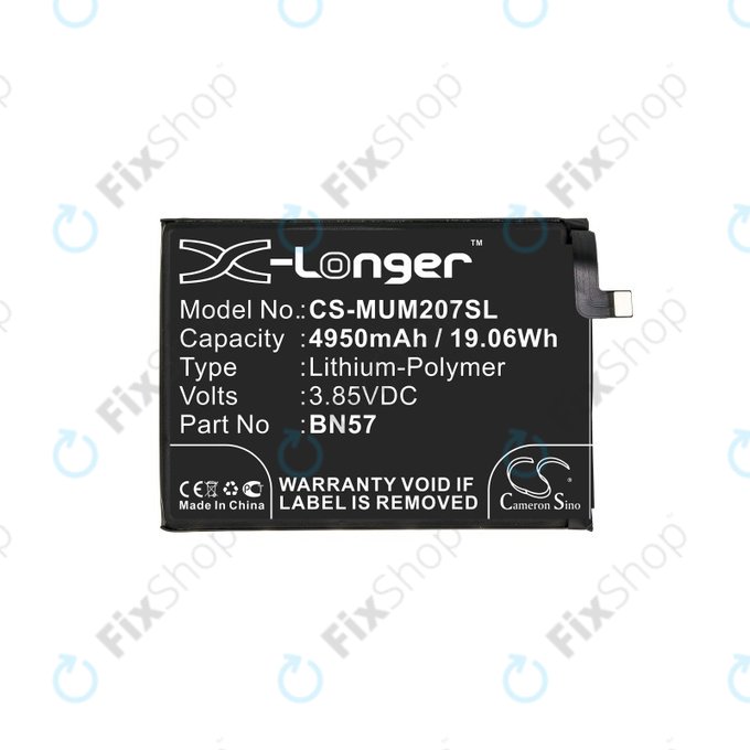 Battery for Xiaomi Poco X3 NFC M2107J20CG, 4950mAh, Li-Pol, 3.85 V, BN57, HQ