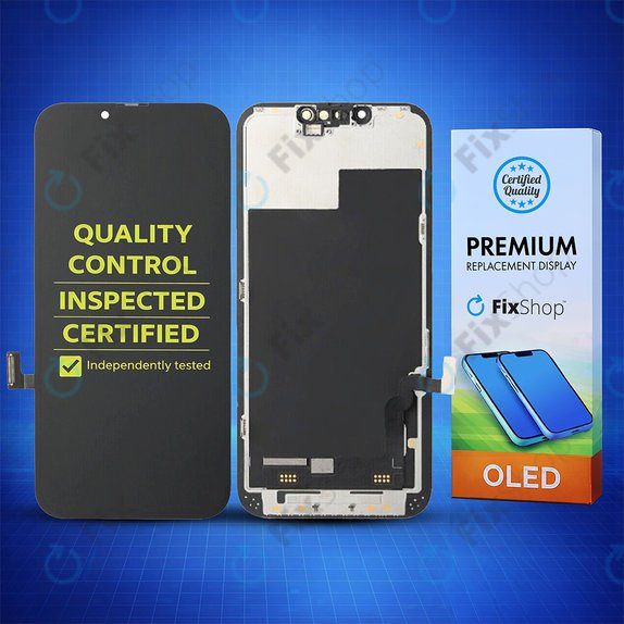 Display Soft OLED for iPhone 13, Touch Screen with Frame, FixPremium