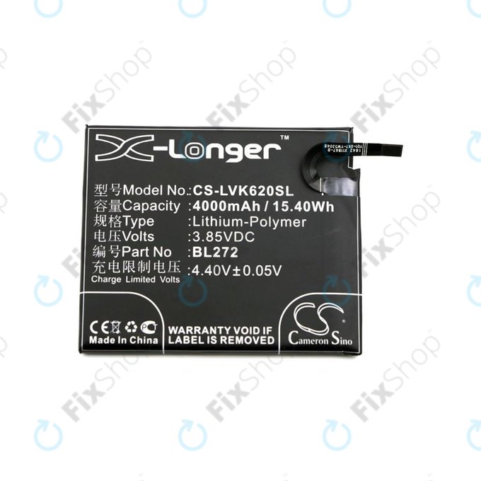 Battery for Lenovo K6 Power, 4000mAh, Li-Pol, 3.85V, BL272, HQ