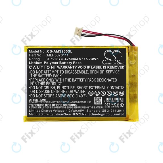 Battery for Autel MaxiSys Mini, MaxiIM IM508, MS905, 4250mAh, Li-Pol, 3.7V, MLP5070111, HQ