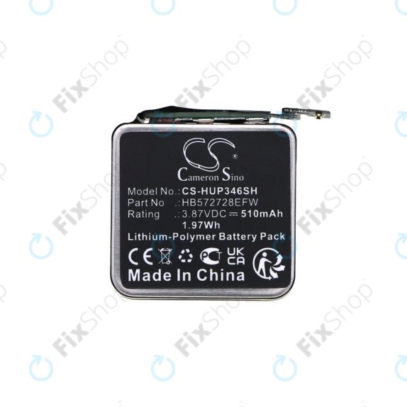 Battery for Huawei Watch GT3 Pro 46mm, 510mAh, Li-Pol, 3.87V, HB572728EFW, HQ