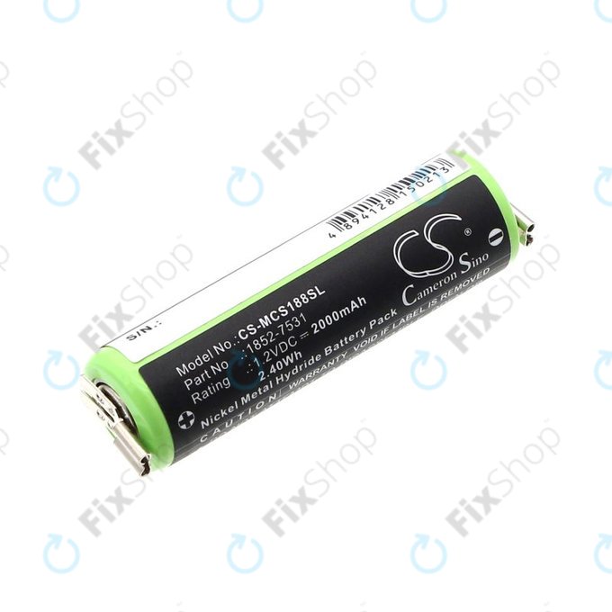 Battery for Moser Easy Style 1881, 2000mAh, Ni-MH, 1.2V, 1852-7531, HQ