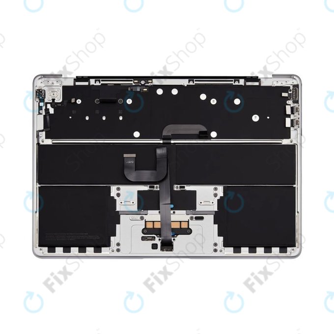 Top case keyboard frame for MacBook Air 13", A3113 (2024), with US keyboard and battery, Silver, 661-40228, Genuine Apple