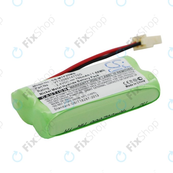 Battery for Motorola MBP20, 700mAh, Ni-MH, 2.4V, VT1208014770G, HQ