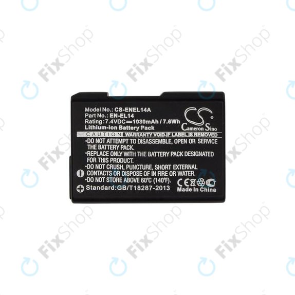 Nikon Coolpix D-series, P-series - Battery EN-EL14 Li-Ion 1030mAh HQ