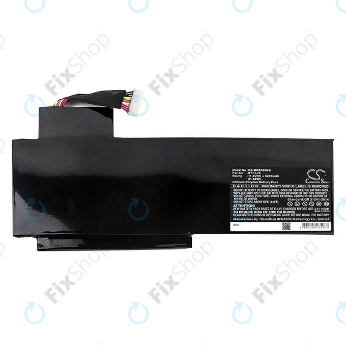 Battery for MSI GS70, GS72, WS72, 5400mAh, Li-Pol, 11.4V, BTY-L76, HQ