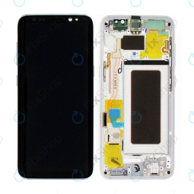 Samsung Galaxy S8 G950F - LCD Display + Touch Screen + Frame (Arctic Silver) - GH97-20457B, GH97-20473B, GH97-20458B, GH97-20629B Genuine Service Pack