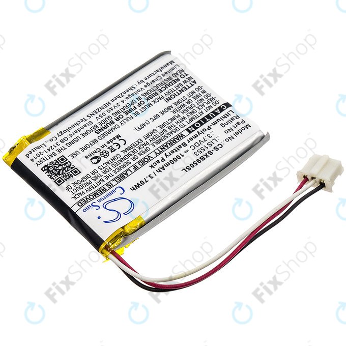 Battery for Sony Mdr-Xb950n1, Srs-Ws1, 1000mAh, Li-Pol, 3.7V, LIS1553, HQ