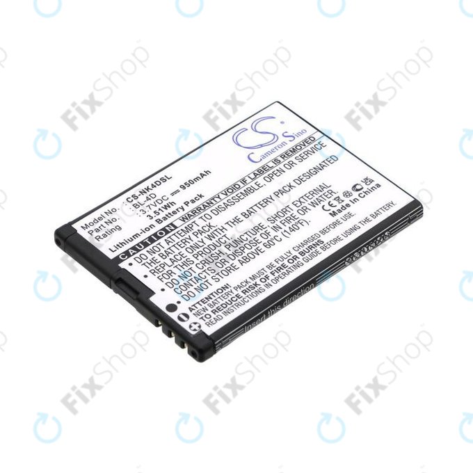 Battery for Nokia N97 Mini, E5, E7, BLU Hero 2, 950mAh, Li-Ion, 3.7V, BL-4D, HQ