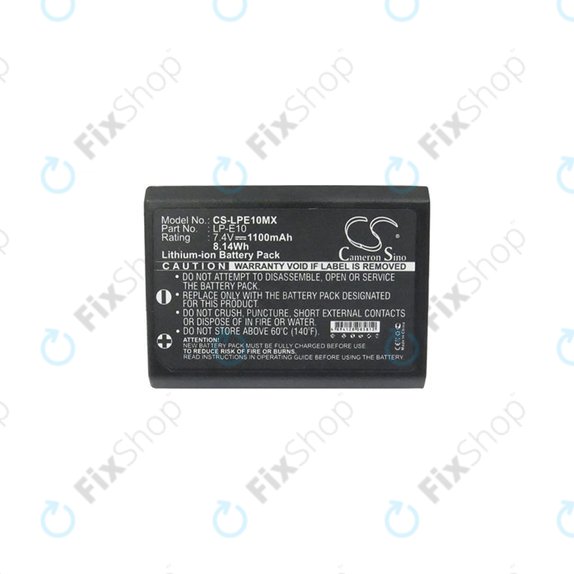 Canon EOS 1100D, 1200D, Kiss X50, Rebel T3, T5 - Battery LP-E10 Li-Ion 1100mAh HQ