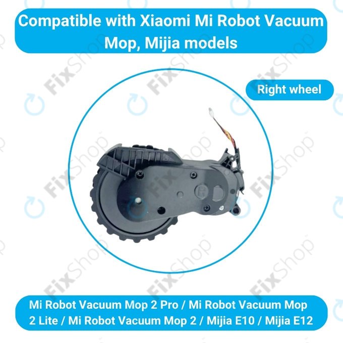 Xiaomi Mijia E10, E12, Mi Robot Vacuum Mop 2 Lite, 2 Pro - Wheel with Motor (Right) (Black)