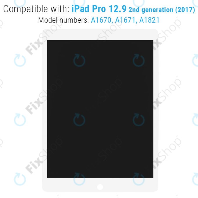 LCD Display for iPad Pro 12.9" (2nd Gen 2017), White, Touch Screen and IC Board without Frame, Refurbished