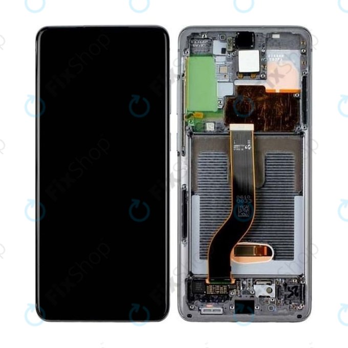 Samsung Galaxy S20 Plus G985F - LCD Display + Touch Screen + Frame (Cosmic Gray) - GH82-22134E, GH82-22145E Genuine Service Pack