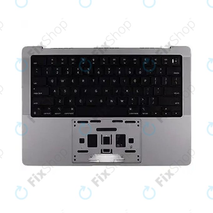 Top case keyboard frame for MacBook Pro 14", A2918 (2023), with US keyboard and battery, Space Black, 661-37958, Genuine Apple