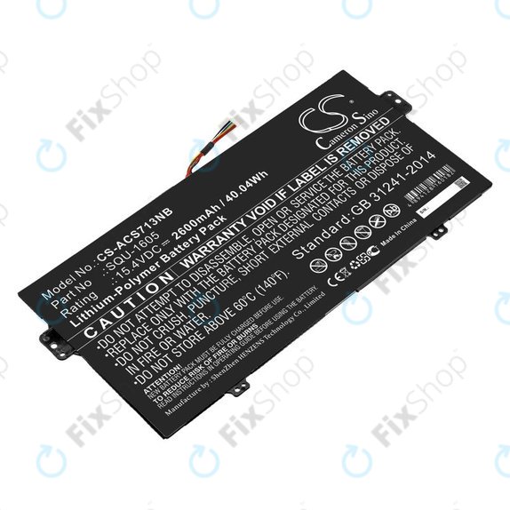 Battery for Acer SF713-51, 2600mAh, Li-Pol, 15.4V, SQU-1605, HQ