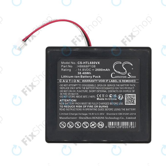 Battery for Hobot Legee 668, Legee 669, 2600mAh, Li-Ion, 14.8V, HB668P108, HQ