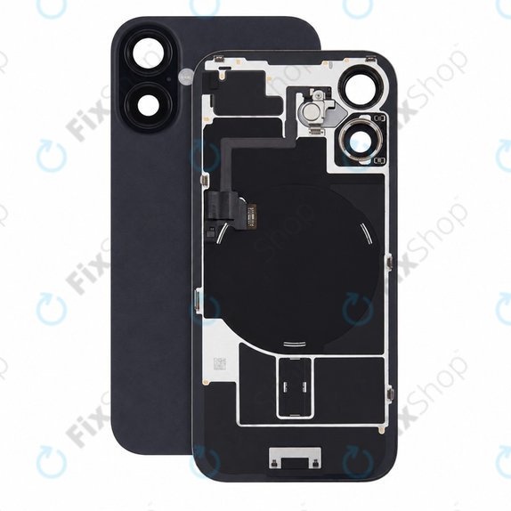 Rear Housing Glass for iPhone 16, Black, Pulled A