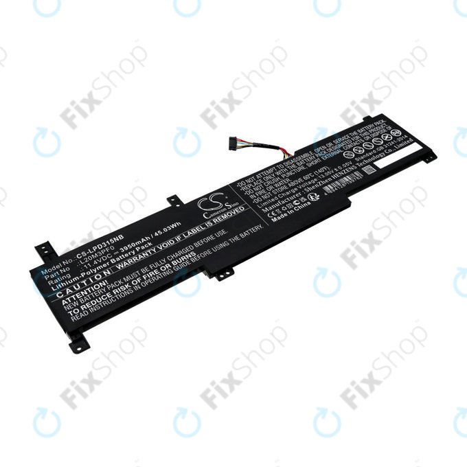 Battery for Lenovo IdeaPad 3-series, 3950mAh, Li-Pol, 11.4V, L20M3PF0, HQ