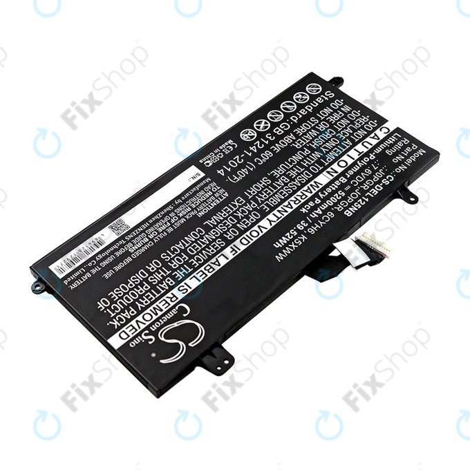 Battery for Dell Latitude 5290, Latitude 12 5285, 5200mAh, Li-Pol, 7.6V, J0PGR, HQ