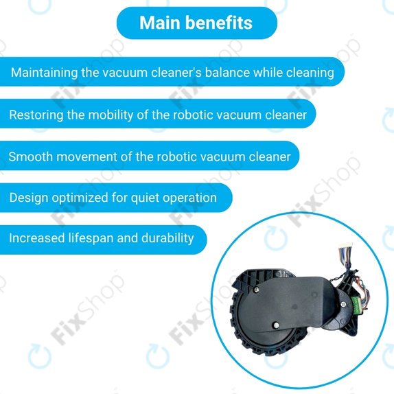 Xiaomi Robot Vacuum X20, S10, Dreame X30, X20, X10 Pro - Wheel with Motor (Right) (Black)