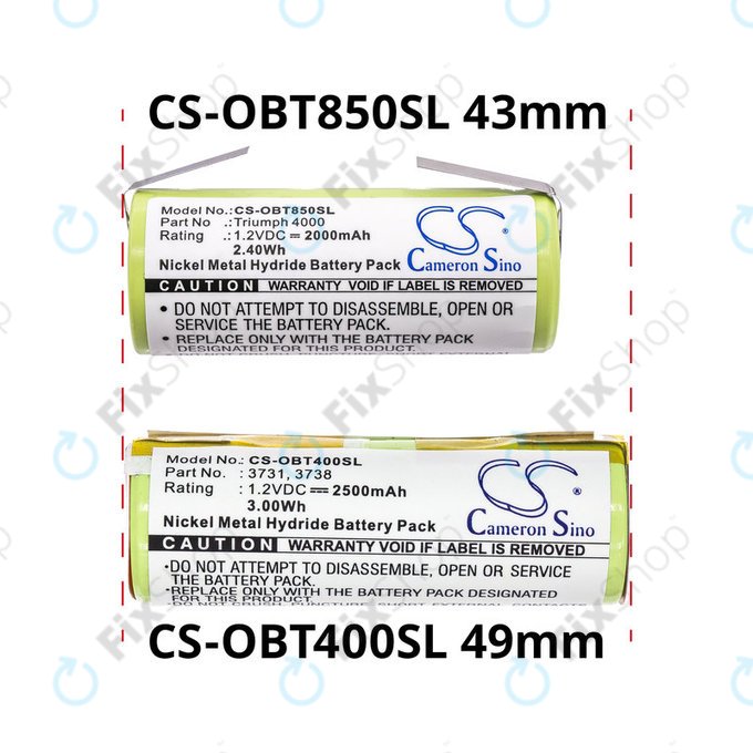 Battery for Oral-B Professional Care, Triumph, 2500mAh, Ni-MH, 1.2V, 3731, HQ