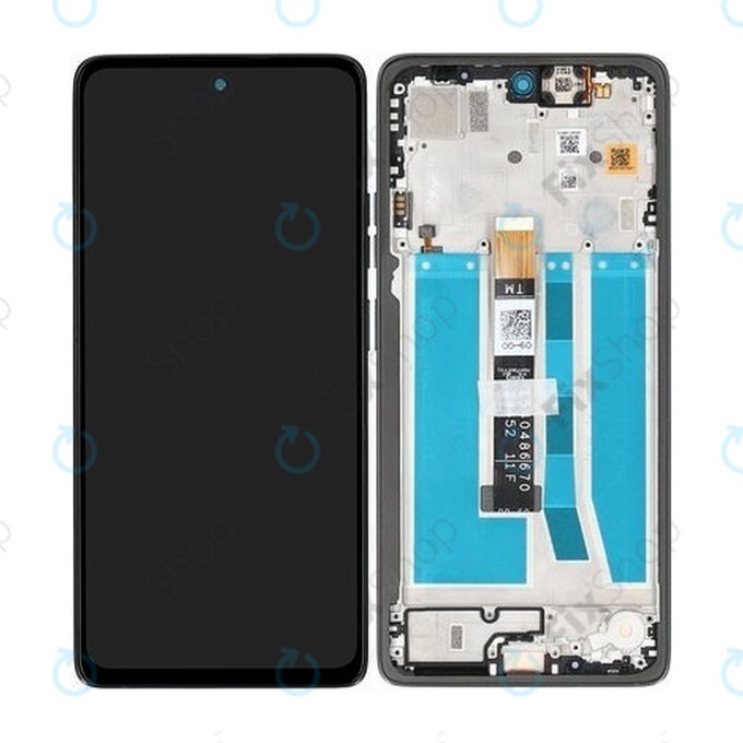 Motorola Moto G75 5G - LCD Display + Touch Screen + Frame (Charcoal Grey) - 5D68C29066 Genuine Service Pack