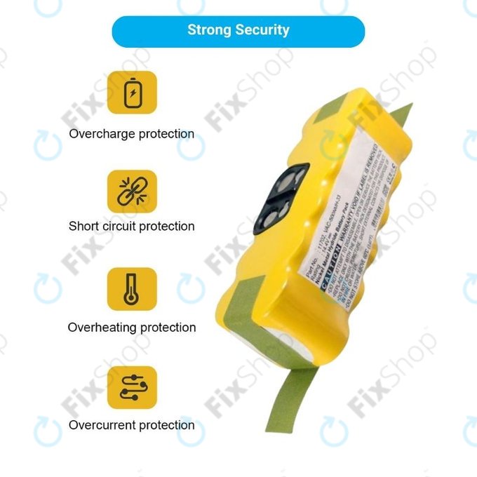 iRobot Roomba 500, 600, 700, 800, 900-series, R3, Scooba 450, Vileda 137173 - Battery 11702, GD-Roomba-500, VAC-500NMH-33 Ni-MH 14.4V 3500mAh