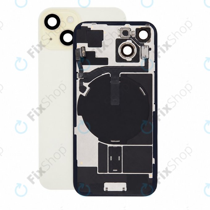 Rear Housing Glass for iPhone 15, Yellow, Pulled A