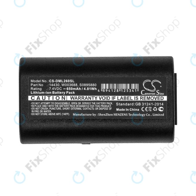 Battery for Dymo 260, 280, 650, 650mAh, Li-Ion, 7.4V, 14430, HQ