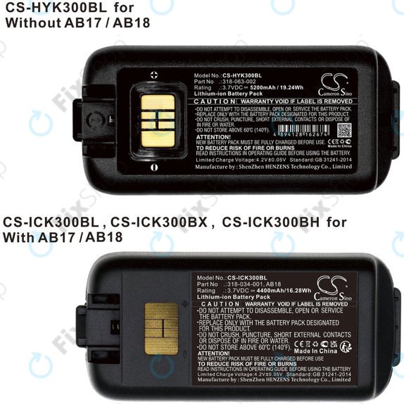 Battery for Intermec CK3, CK3A, CK3X, CK3R, CK3C, CK3C1, CK3N, 5200mAh, Li-Ion, 3.7V, 318-034-001, HQ