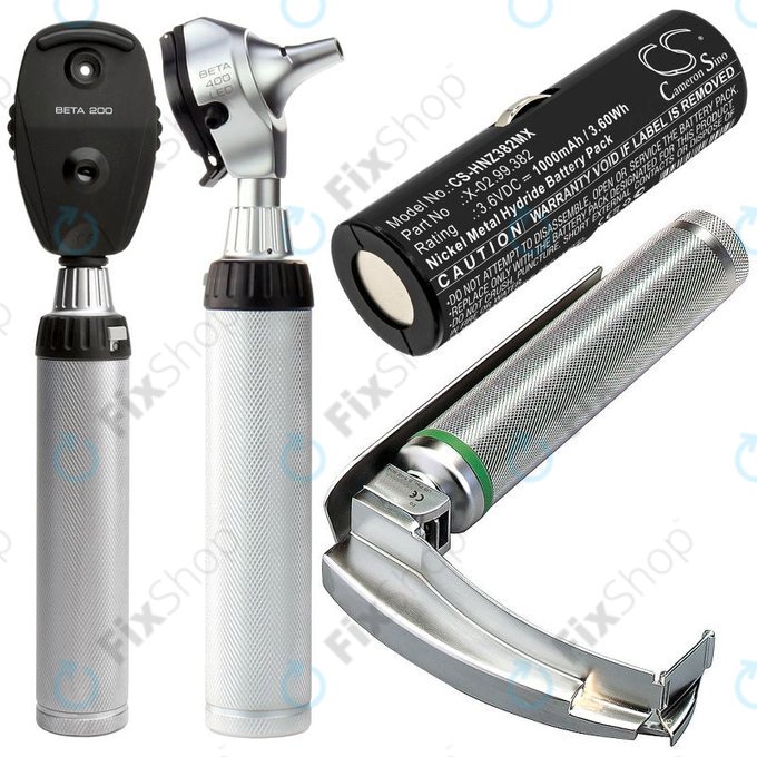 Battery for Heine Ophthalmoscope Beta 200, 1000mAh, Ni-MH, 3.6V, X-02.99.382, HQ