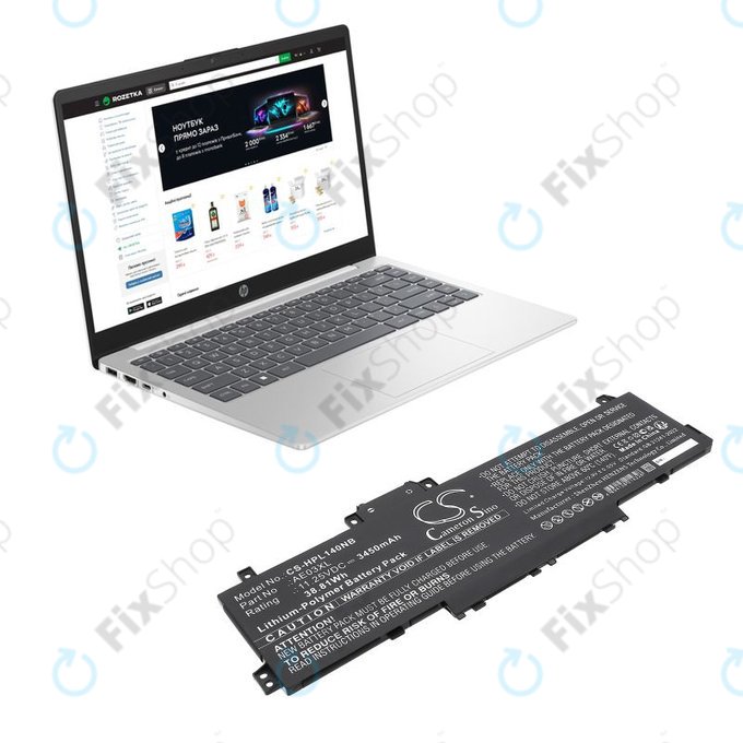 Battery for HP 14, 15, 3450mAh, Li-Pol, 11.25V, AE03XL, HQ