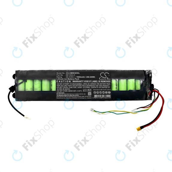 Battery for Xiaomi 1s, Essential, M365, Mi Scooter 3, 7800mAh, Li-Ion, 36V, NE1003-H, HQ