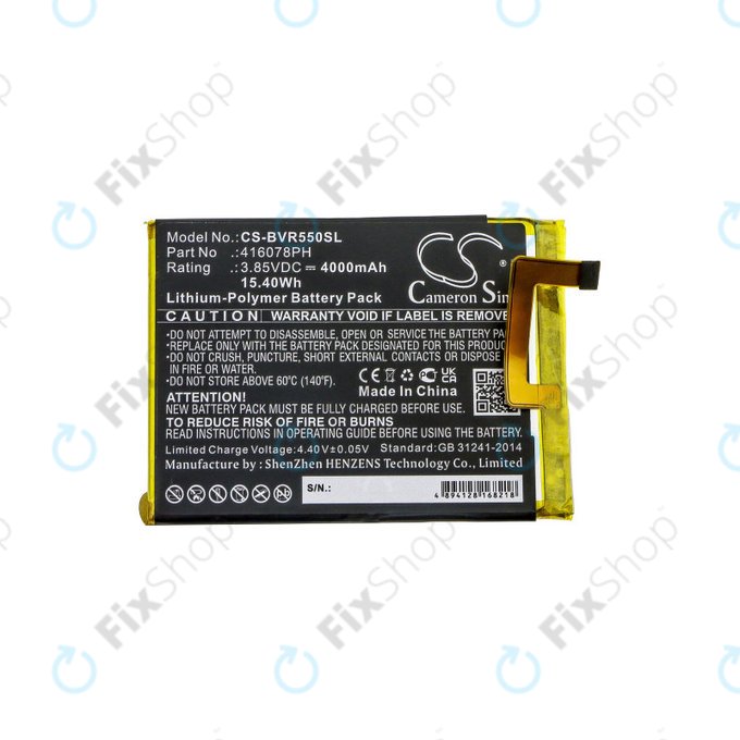 Battery for Blackview BV5500, 4000mAh, Li-Pol, 3.85V, 416078PH, HQ
