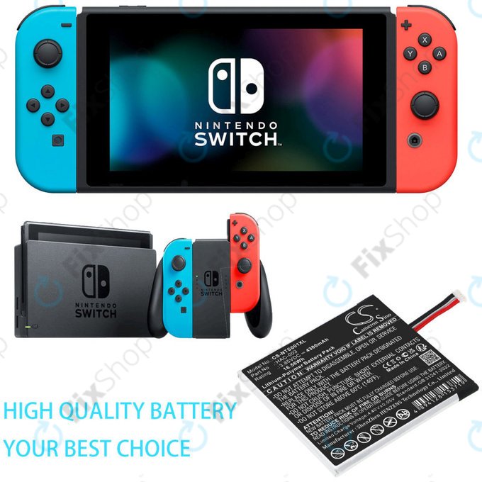 Battery for Nintendo Switch HAC-001, 4300mAh, Li-Pol, 3.85V, HAC-003, HQ